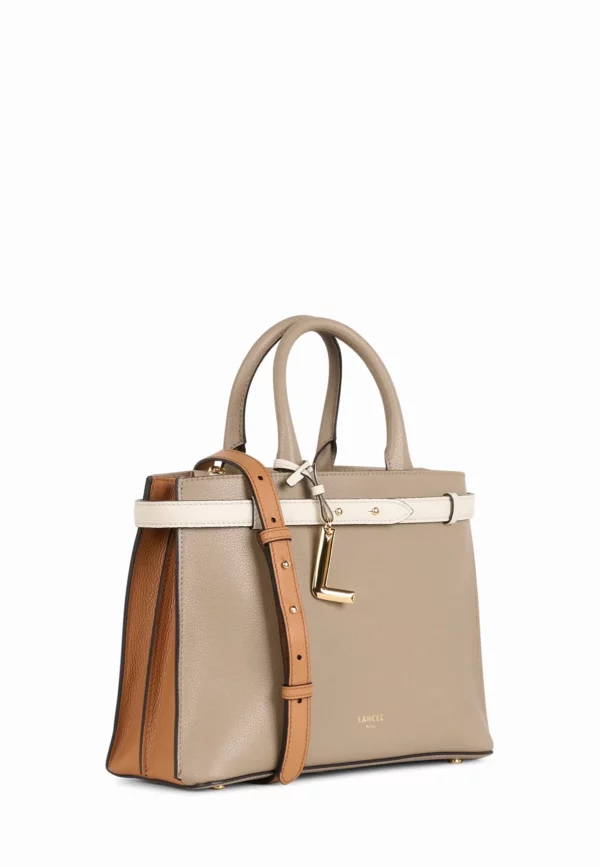 Sac à main cuir Faubourg M multicolore neige Lancel