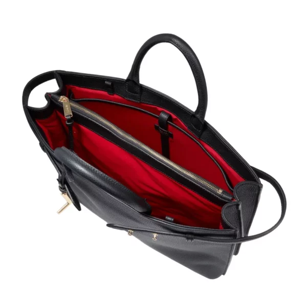 Grand sac cabas cuir Faubourg noir Lancel