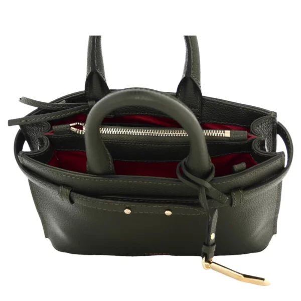 Sac porté main S Faubourg cuir Lancel - kaki