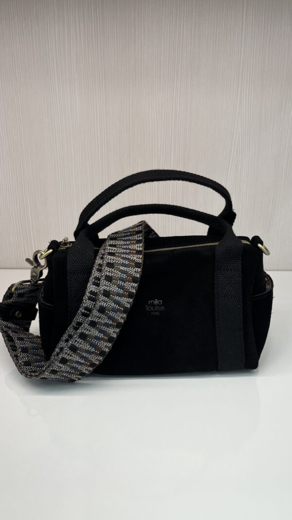 Mini sac à main polochon Bee V Mila Louise noir