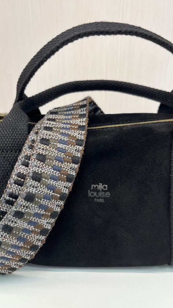 Mini sac à main polochon Bee V Mila Louise noir