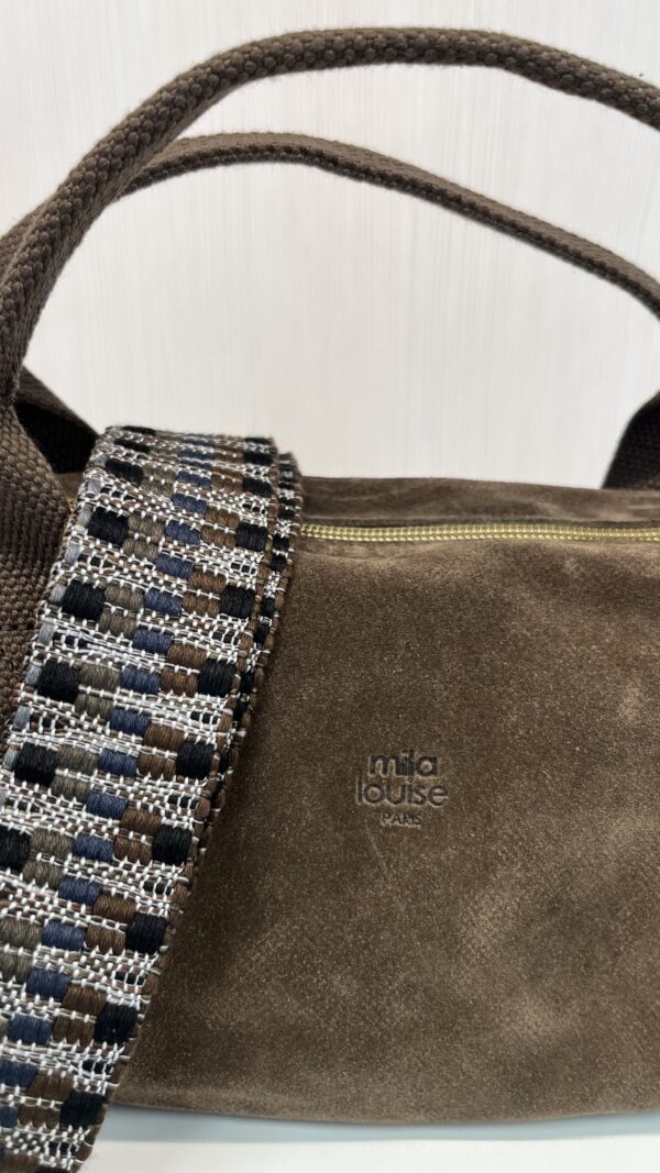 Mini sac à main polochon Bee V Mila Louise fumé