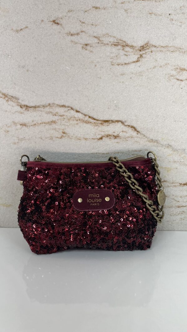 Sac pochette Maty sequin Mila Louise pourpre