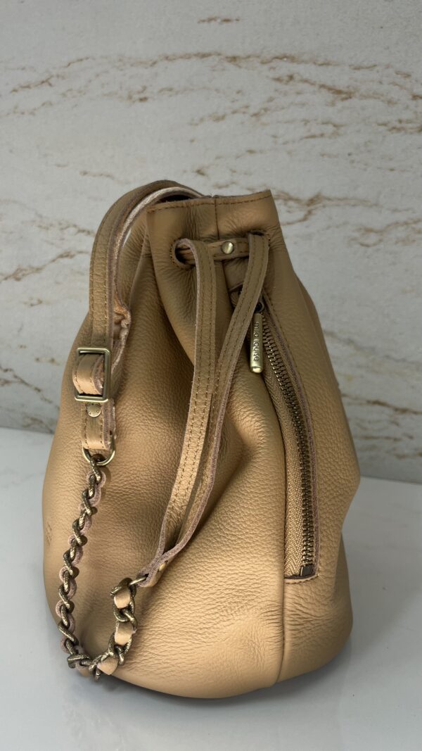 Sac bourse en cuir grainé Milea Mila Louise ambre