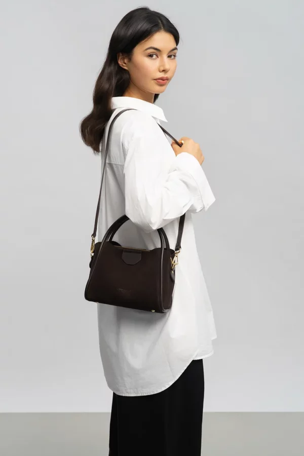 Sac à main femme Ida suède Lancaster marron