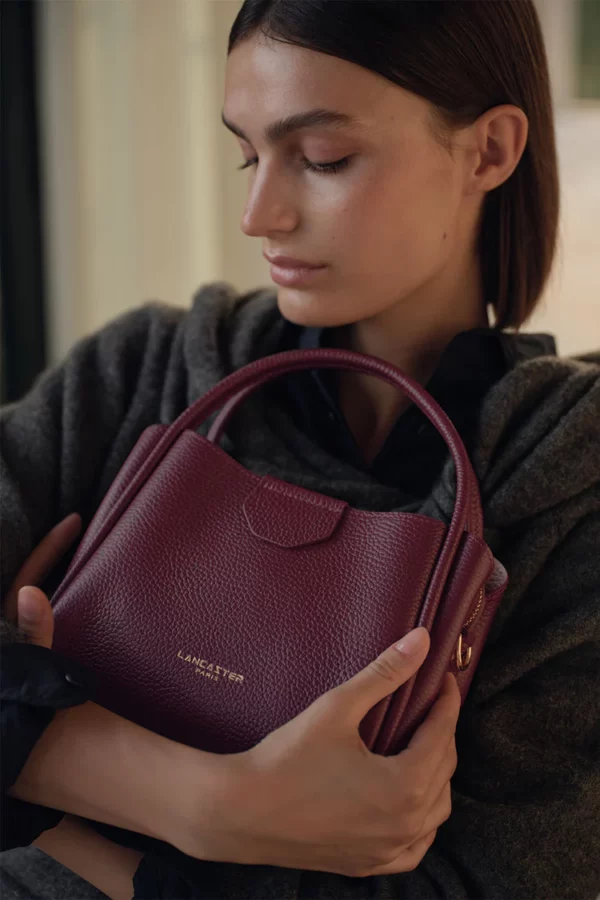 Sac à main Ida double Cuir Lancaster bordeaux