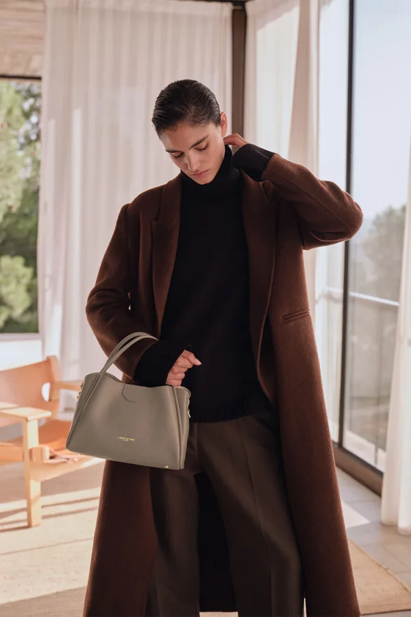 Sac à main femme Ida Double taupe cuir Lancaster