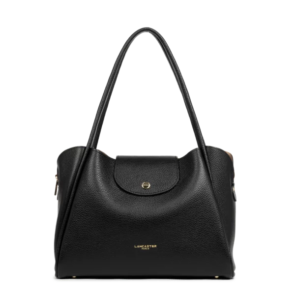 Sac cabas épaule femme Ida Double noir cuir Lancaster
