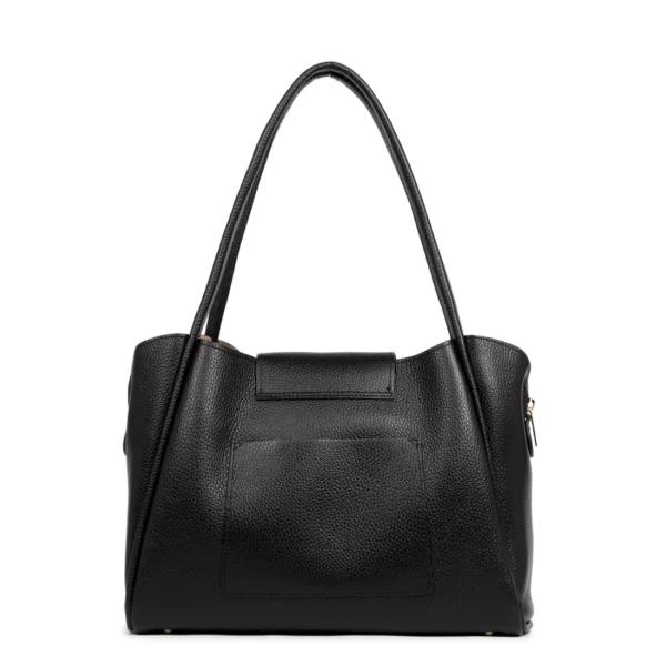 Sac cabas épaule femme Ida Double noir cuir Lancaster