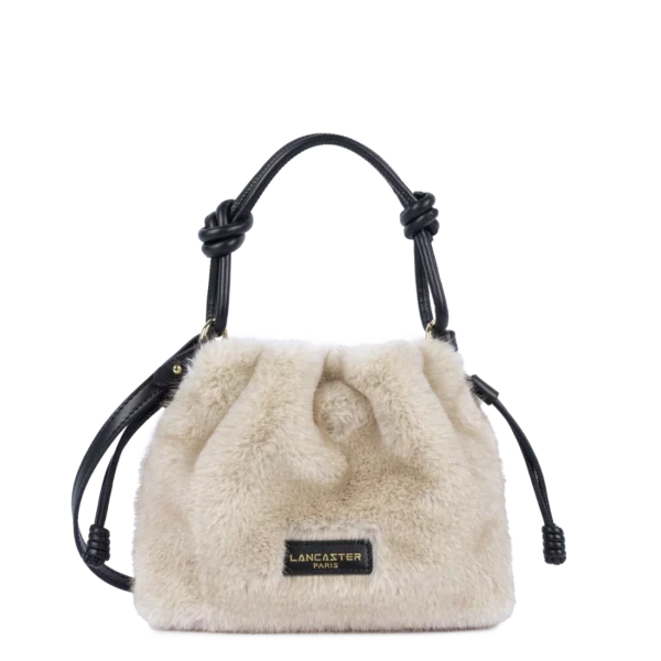 Petit sac besace Moumoute Lancaster écru/noir