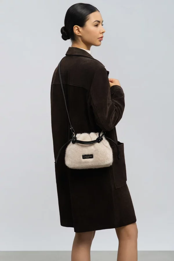 Petit sac besace Moumoute Lancaster écru/noir