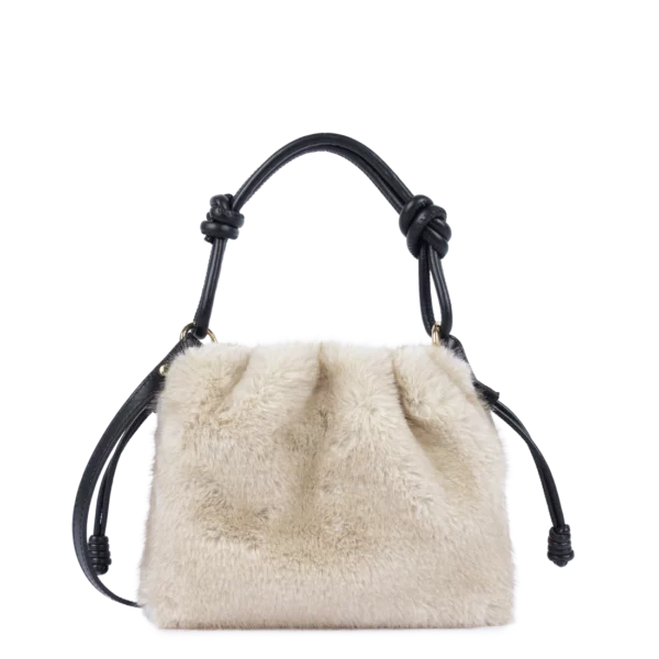 Petit sac besace Moumoute Lancaster écru/noir