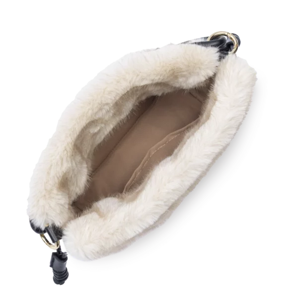 Petit sac besace Moumoute Lancaster écru/noir