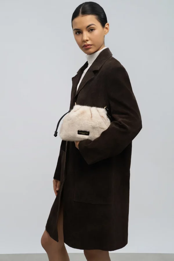 Petit sac besace Moumoute Lancaster écru/noir