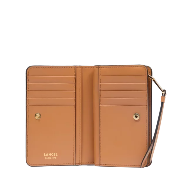 Portefeuille rectangulaire compact zippe camel ORIGAMI DE LANCEL