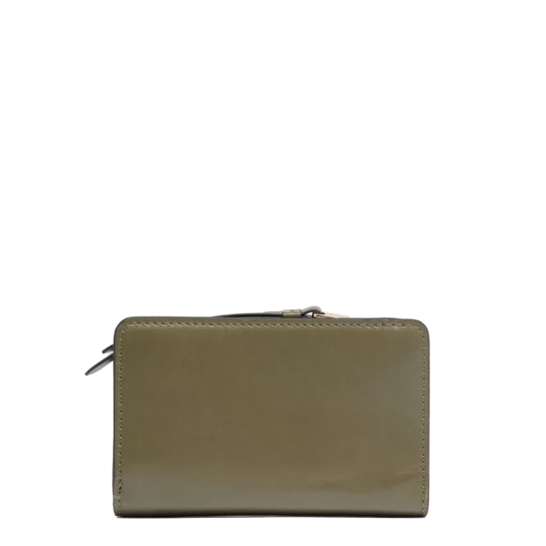 Portefeuille rectangulaire compact zippe kaki ORIGAMI DE LANCEL
