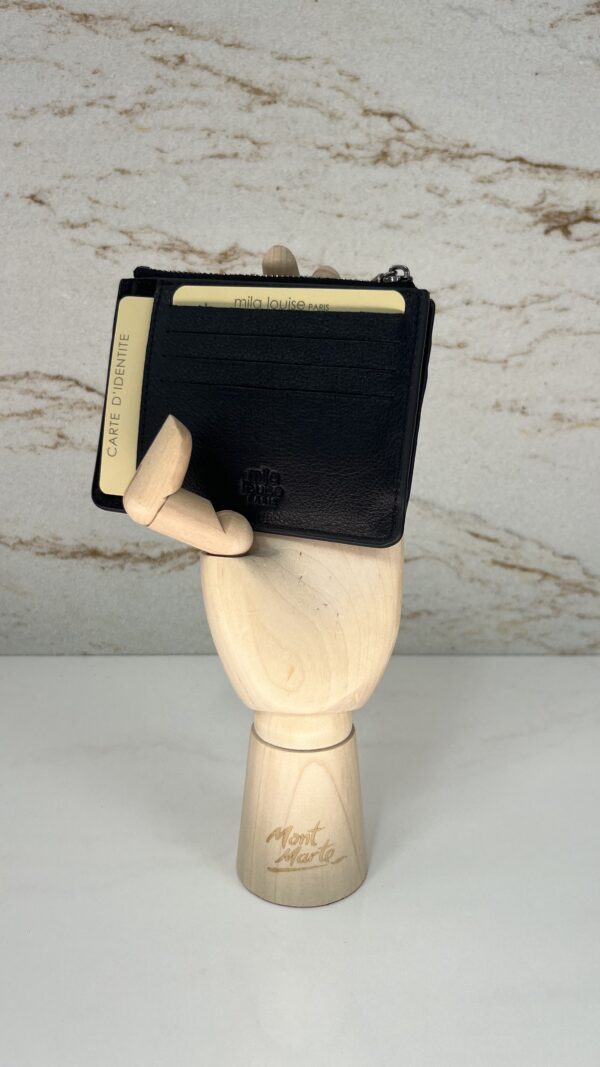Porte-cartes / porte monnaie Rolae C cuir Mila Louise noir