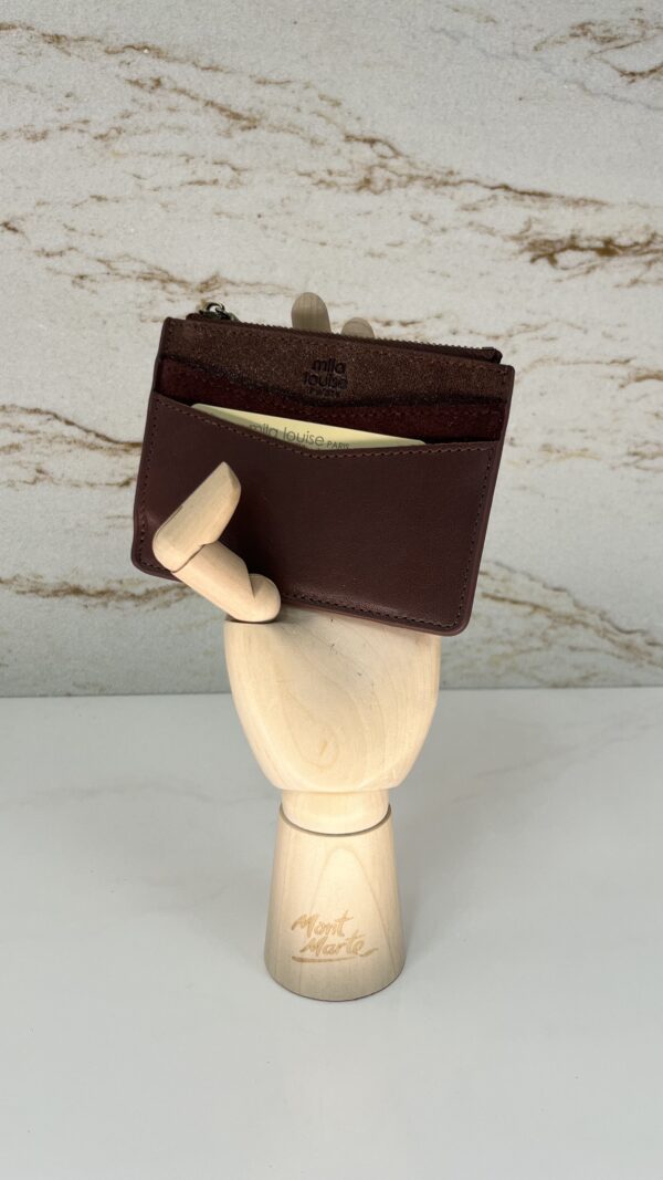 Porte-cartes / porte monnaie Rolae C cuir Mila Louise auburn