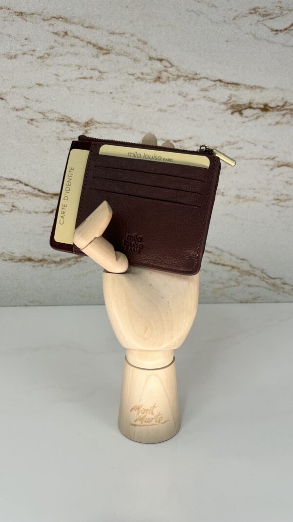 Porte-cartes / porte monnaie Rolae C cuir Mila Louise auburn