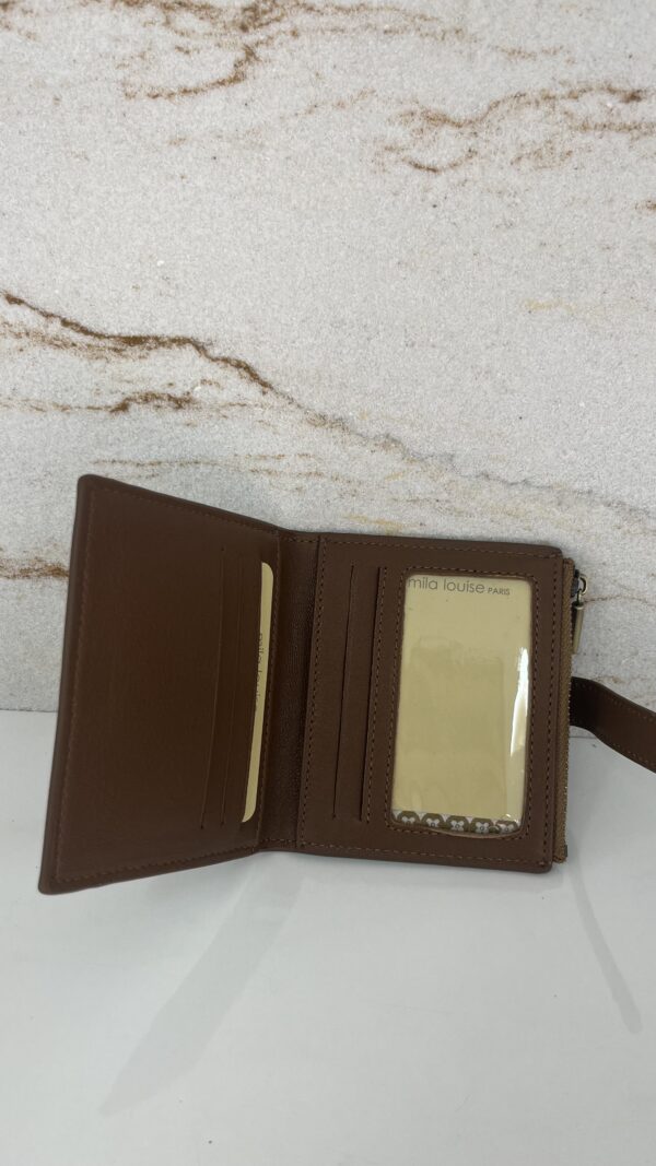 Porte-cartes porte-monnaie Sido PA cuir ocre