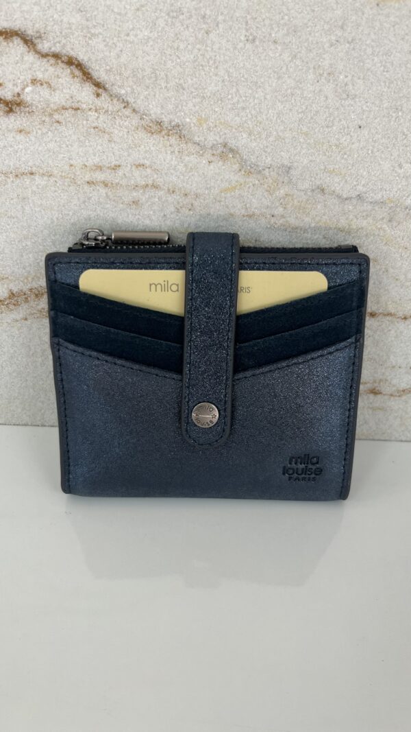 Porte-carte / porte-monnaie Sido XV cuir effet paillettes Mila Louise vertigo