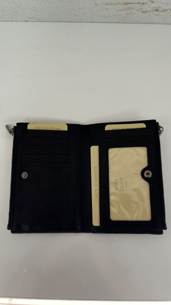 Portefeuille Sila E Mila Louise cuir noir