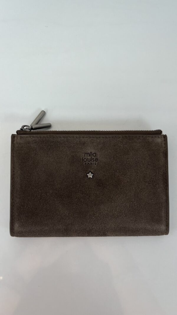 Portefeuille Sila V Mila Louise cuir fumé kaki