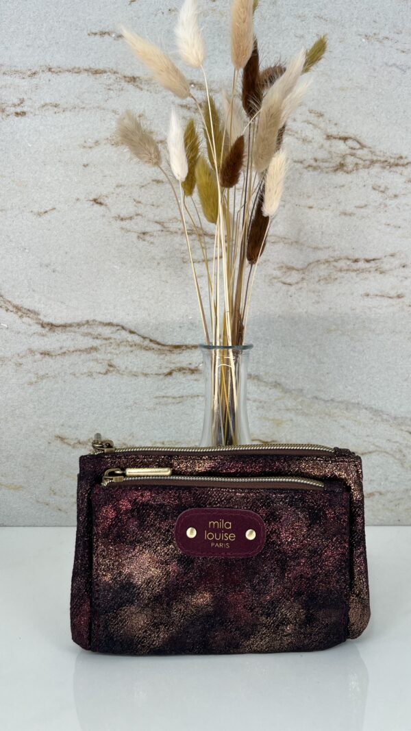 Pochette/porte monnaie PALOMA DN1 Mila Louise pourpre