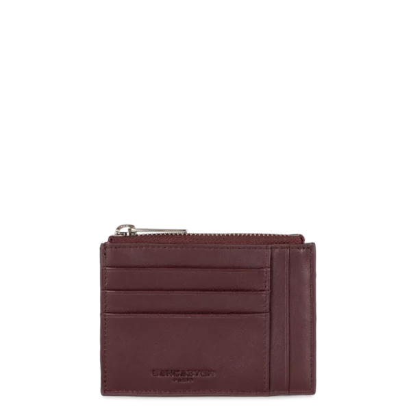 Porte-cartes femme cuir Lancaster Paris PM bordeaux