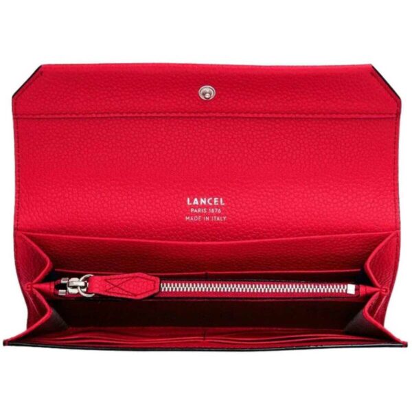 Portefeuille slim à rabat Ninon Lancel rouge