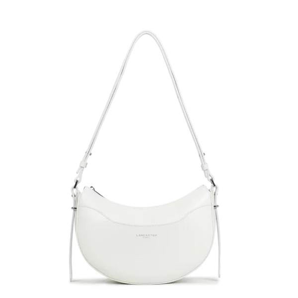 Sac demi lune cuir Suave Ace Lancaster - blanc cassé