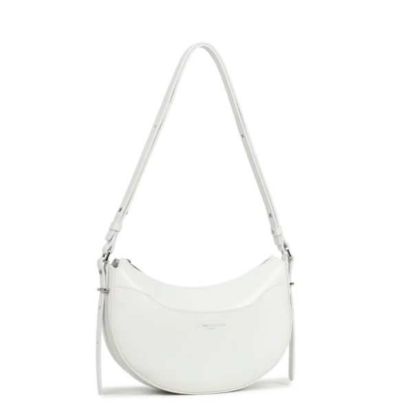 Sac demi lune cuir Suave Ace Lancaster - blanc cassé
