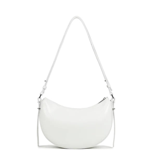 Sac demi lune cuir Suave Ace Lancaster - blanc cassé