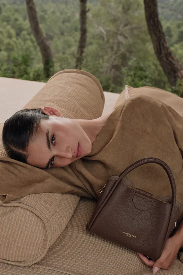 Sac à main Ida double Cuir Lancaster marron