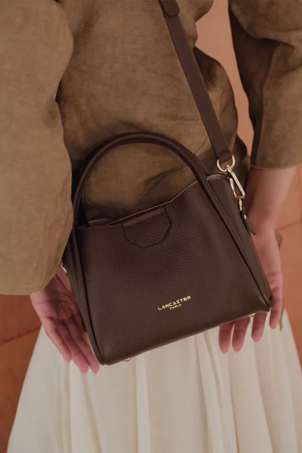 Sac à main Ida double Cuir Lancaster marron