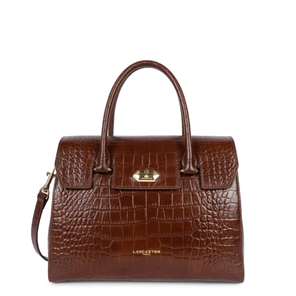 Grand sac à main cuir Exo Lancaster chataigne