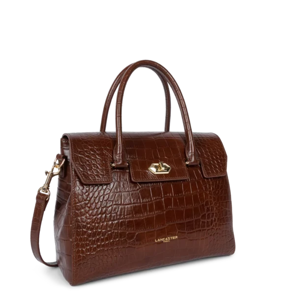 Grand sac à main cuir Exo Lancaster chataigne