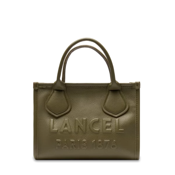 Petit sac cabas S Jour cuir Lancel kaki foncé