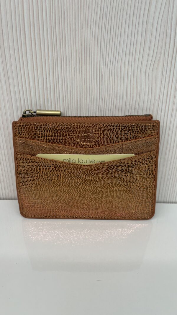 Porte-cartes / porte monnaie Rolae RX cuir Mila Louise tan