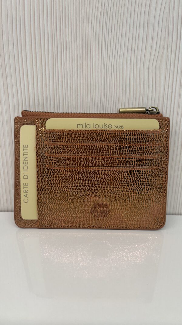 Porte-cartes / porte monnaie Rolae RX cuir Mila Louise tan