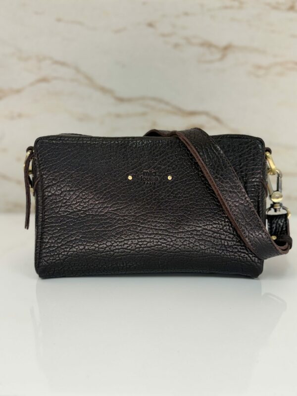 Sac besace Mama E1 cuir Mila Louise noir