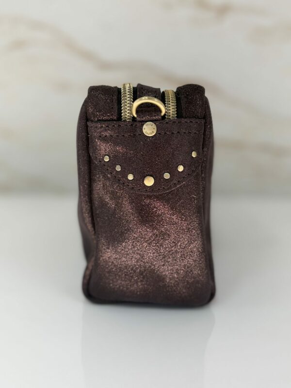 Sac besace Mama X effet pailleté Mila Louise brun