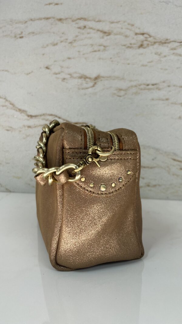 Sac besace Mama X effet pailleté Mila Louise bronze