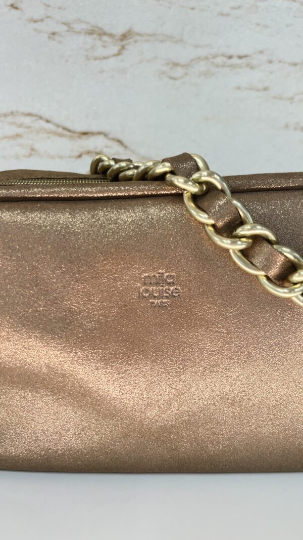 Sac besace Mama X effet pailleté Mila Louise bronze