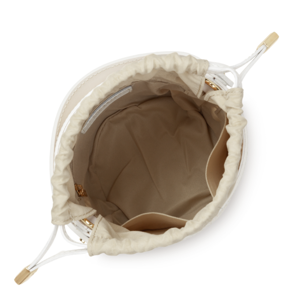 Petit sac seau Lancaster cannage rotin blanc