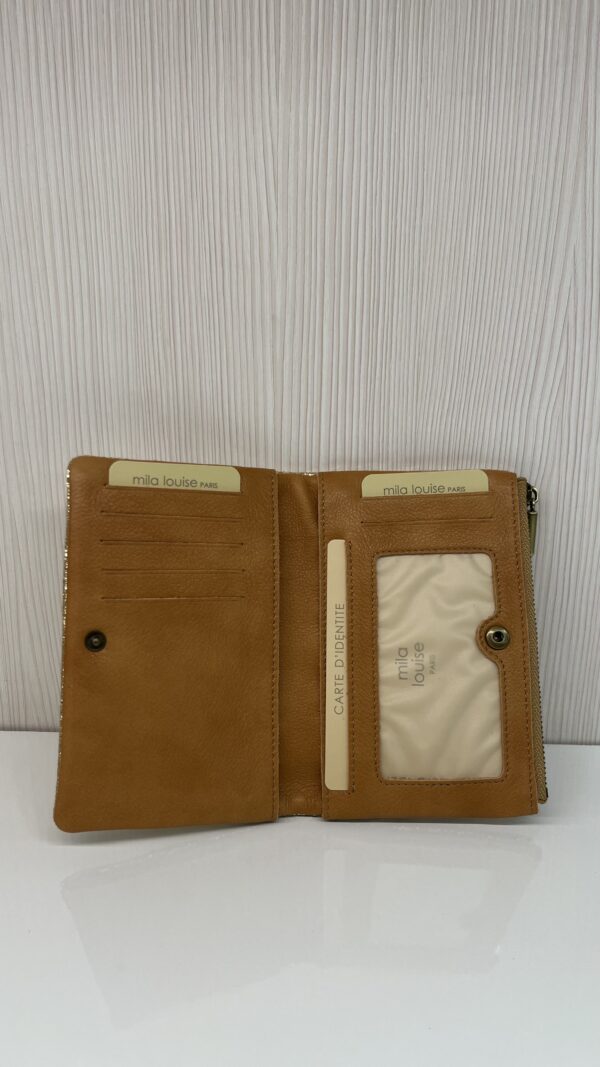 Portefeuille femme Prun RX cuir Mila Louise ambre