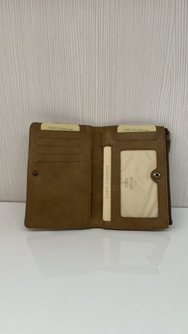 Portefeuille femme Prun RX cuir Mila Louise bronze fossil