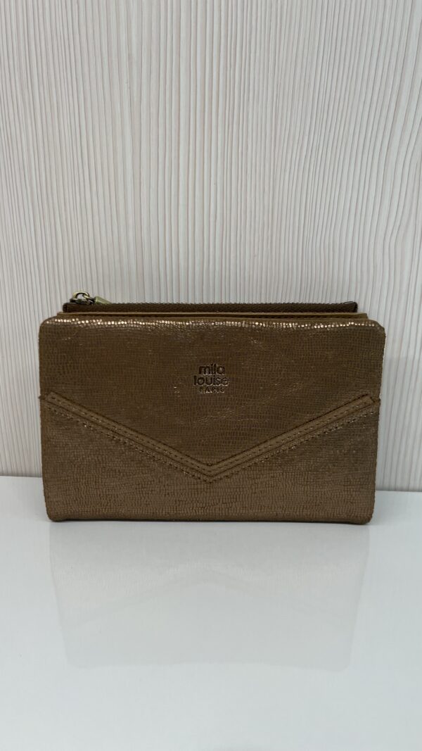 Portefeuille femme Prun RX cuir Mila Louise bronze fossil