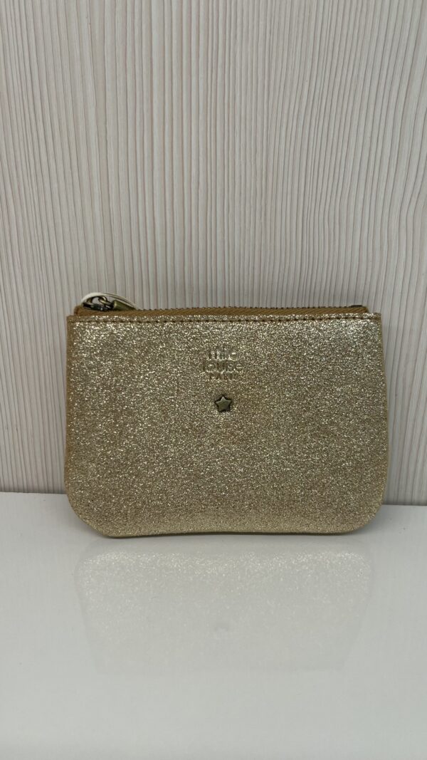 Porte-monnaie Briny XS cuir pailleté Mila Louise ambre