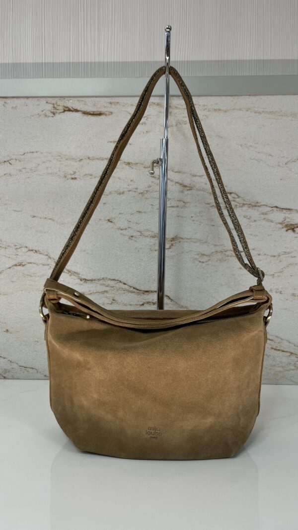 Sac bandoulière besace Mae V cuir Mila Louise bronze fossil
